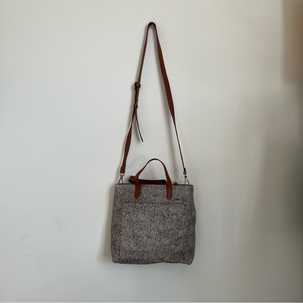 NWOT Madewell Small Zip Transport Tote - Dot Calf Hair Leather